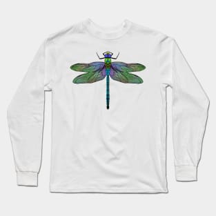 Colorful Emperor Dragonfly Art Long Sleeve T-Shirt